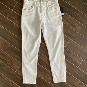 Agolde Sophie Crop Glimpse White Size 27 NWT